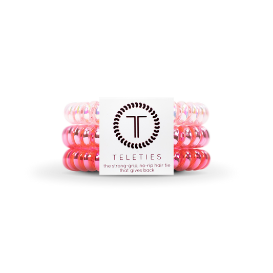 Teleties Spiral Hair Coils | Small | Think Pink Hair Ties