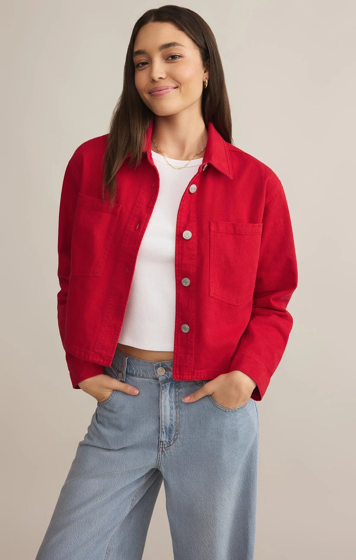 Z Supply All Day Cropped Denim Jacket