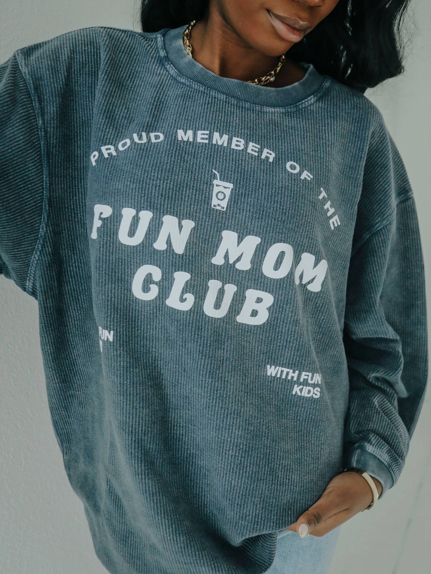 Friday + Saturday Fun Mom Club Corded Sweatshirt