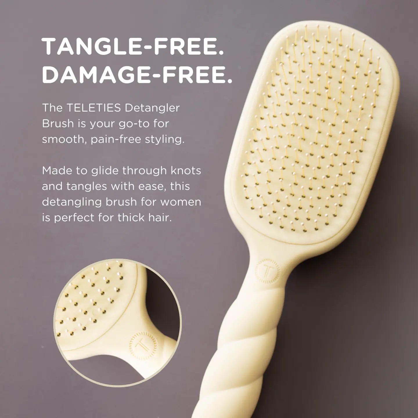 Detangler Brush for Fine Hair- Tan