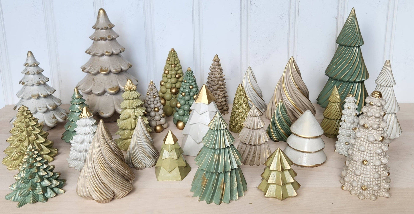 Concrete Christmas Trees - Beige Small Twirly