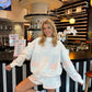 Blue Quilted Pastel Mockneck Sweatshirt