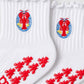 Lobster Embroidered Summer Pilates Grip Socks