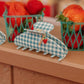 BLUE GINGHAM STRAWBERRY CHARM CLAW: OVERSIZED