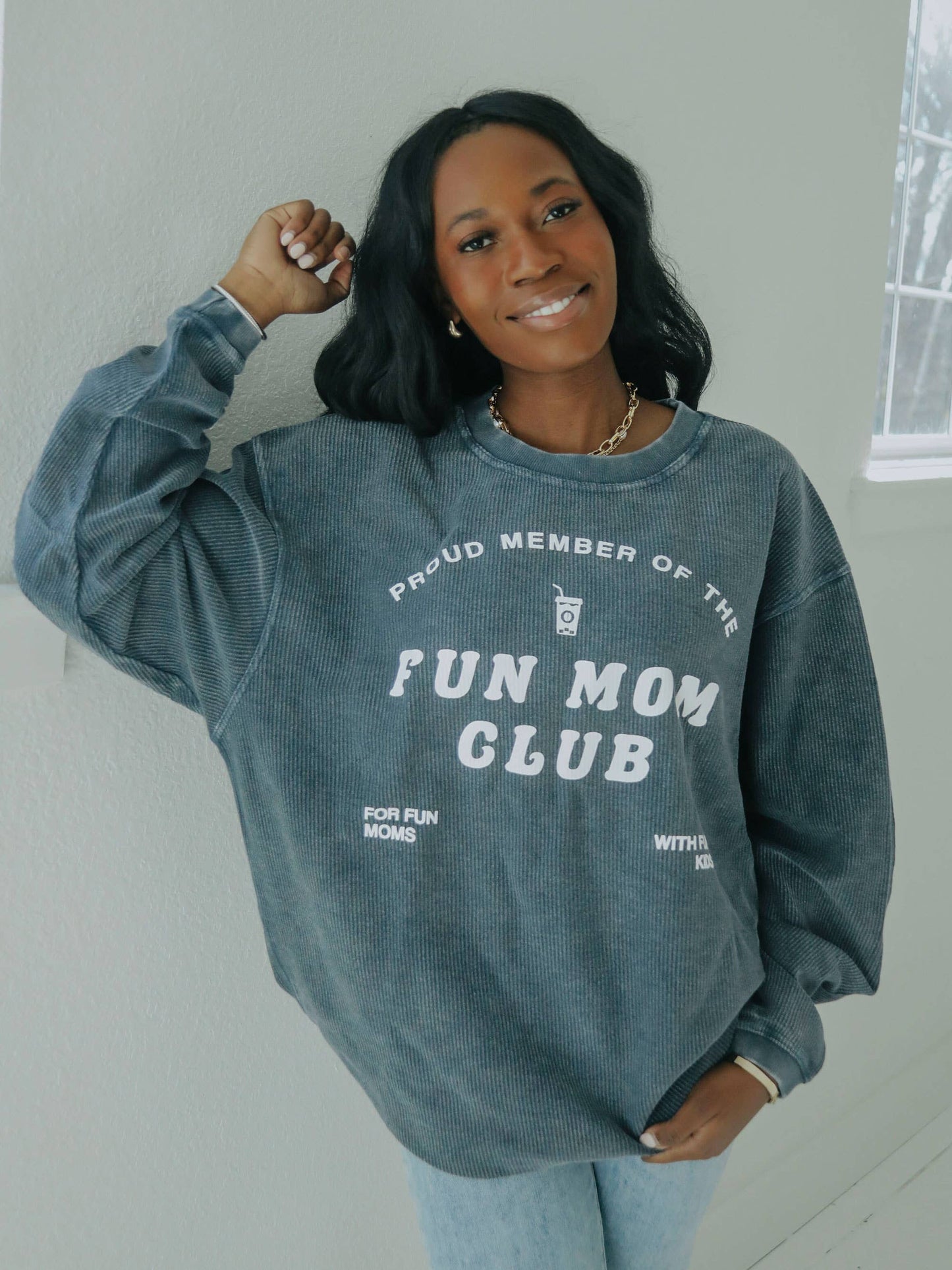 Friday + Saturday Fun Mom Club Corded Sweatshirt