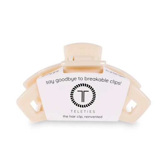 Teleties Open Hair Clip | Small | Almond