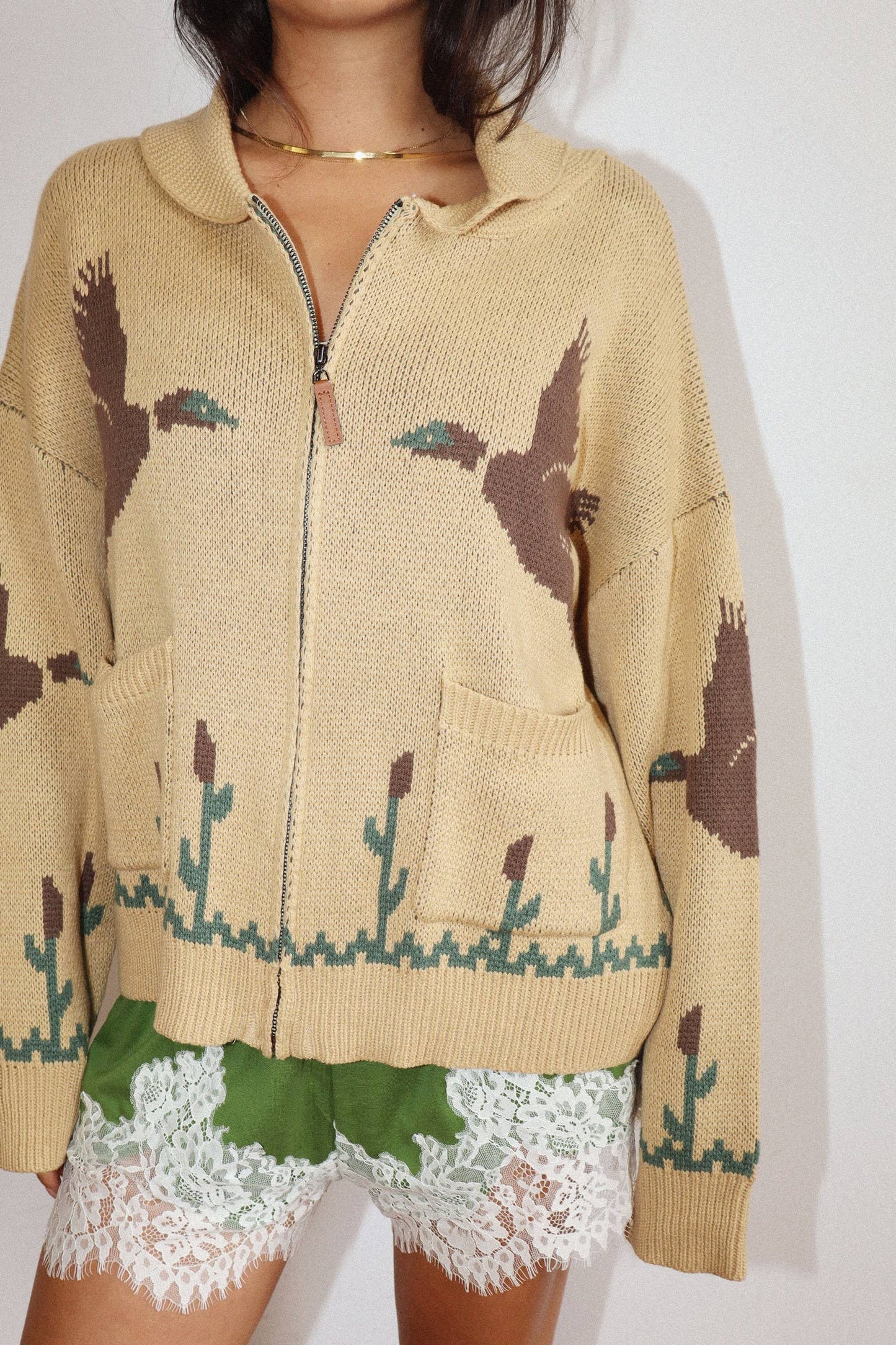 Duck Knit Zip Cardigan