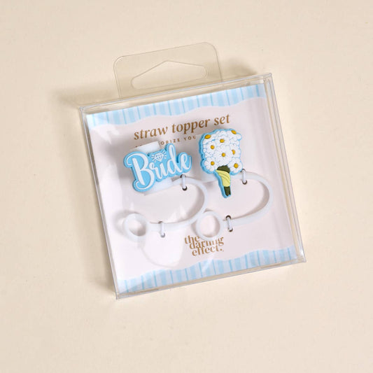 Straw Topper Set–Blooming Bride