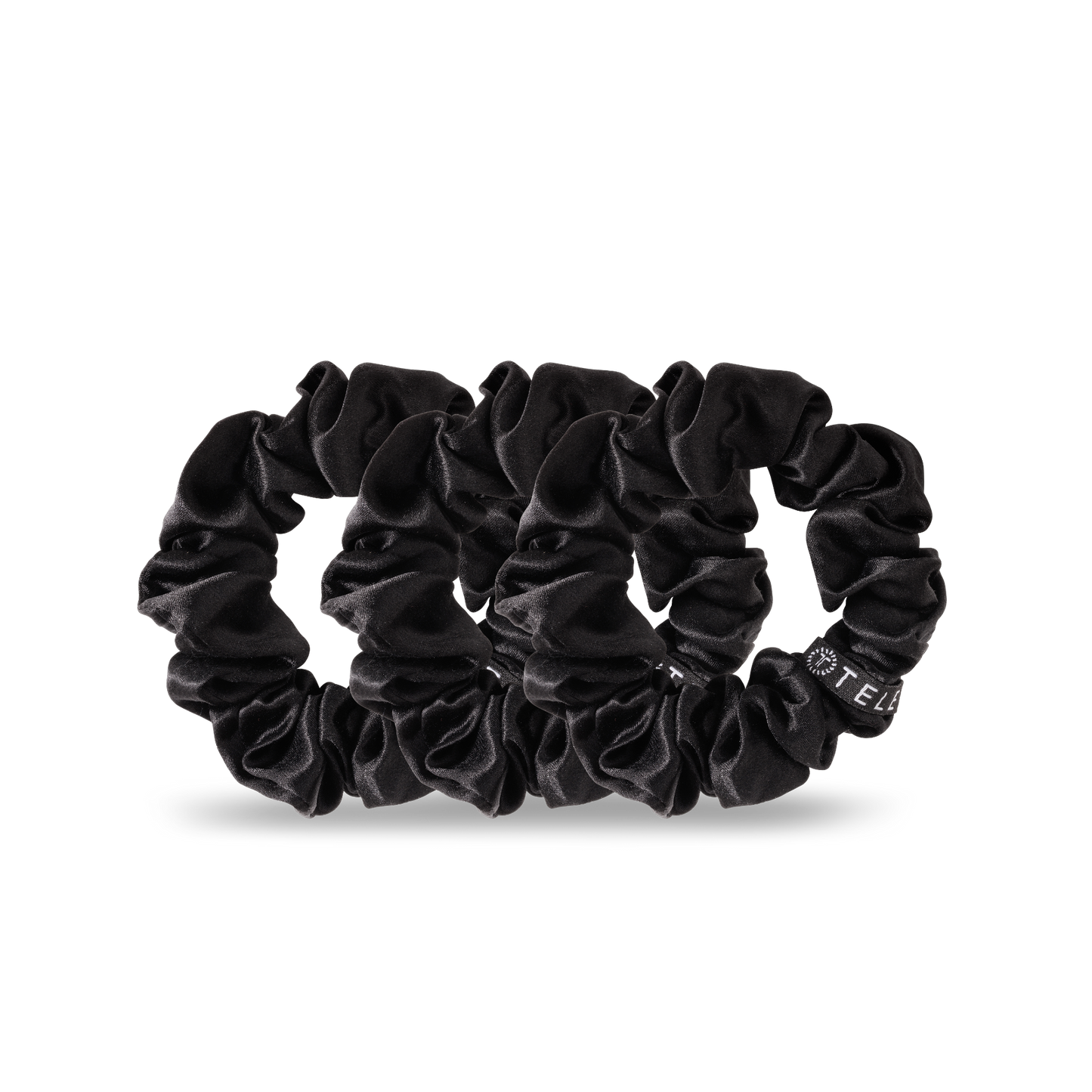 Teleties Silk Hair Scrunchie | Large | Jet Black