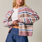 Long Sleeve Round Neck Striped Cardigan