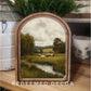 Arch Top Green Pasture Framed Art     : 6x8"