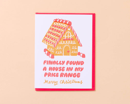 Affordable Ginger Bread House Letterpress Card