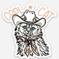 Cool Cat” Cowgirl Cat Sticker – Western Cat Sticker