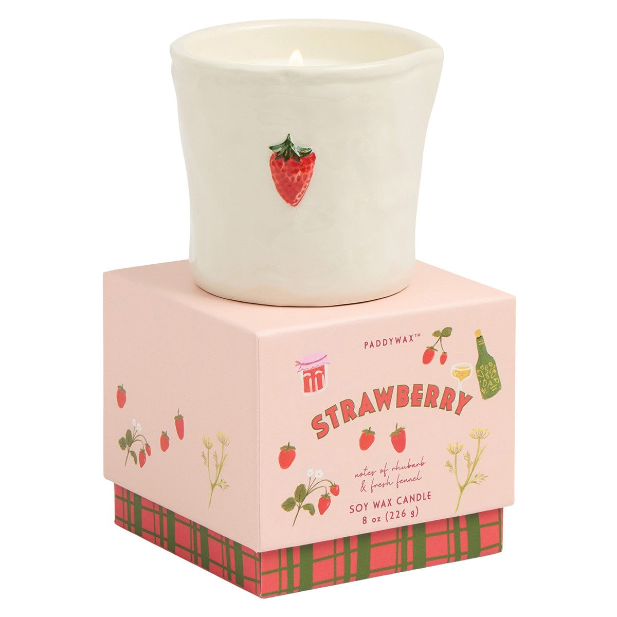 Paddywax Strawberry 8 Oz Bistro Candle