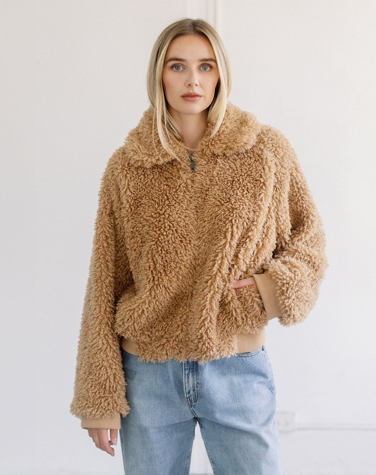 Brunette The Label Teddy Bear Sherpa Jacket