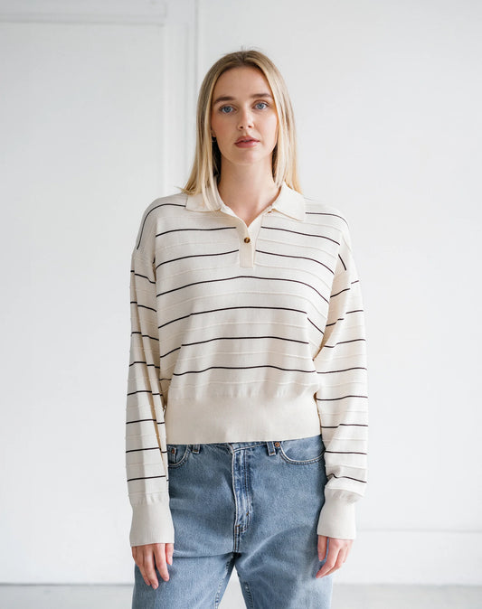 Brunette The Label Knit Polo Shirt