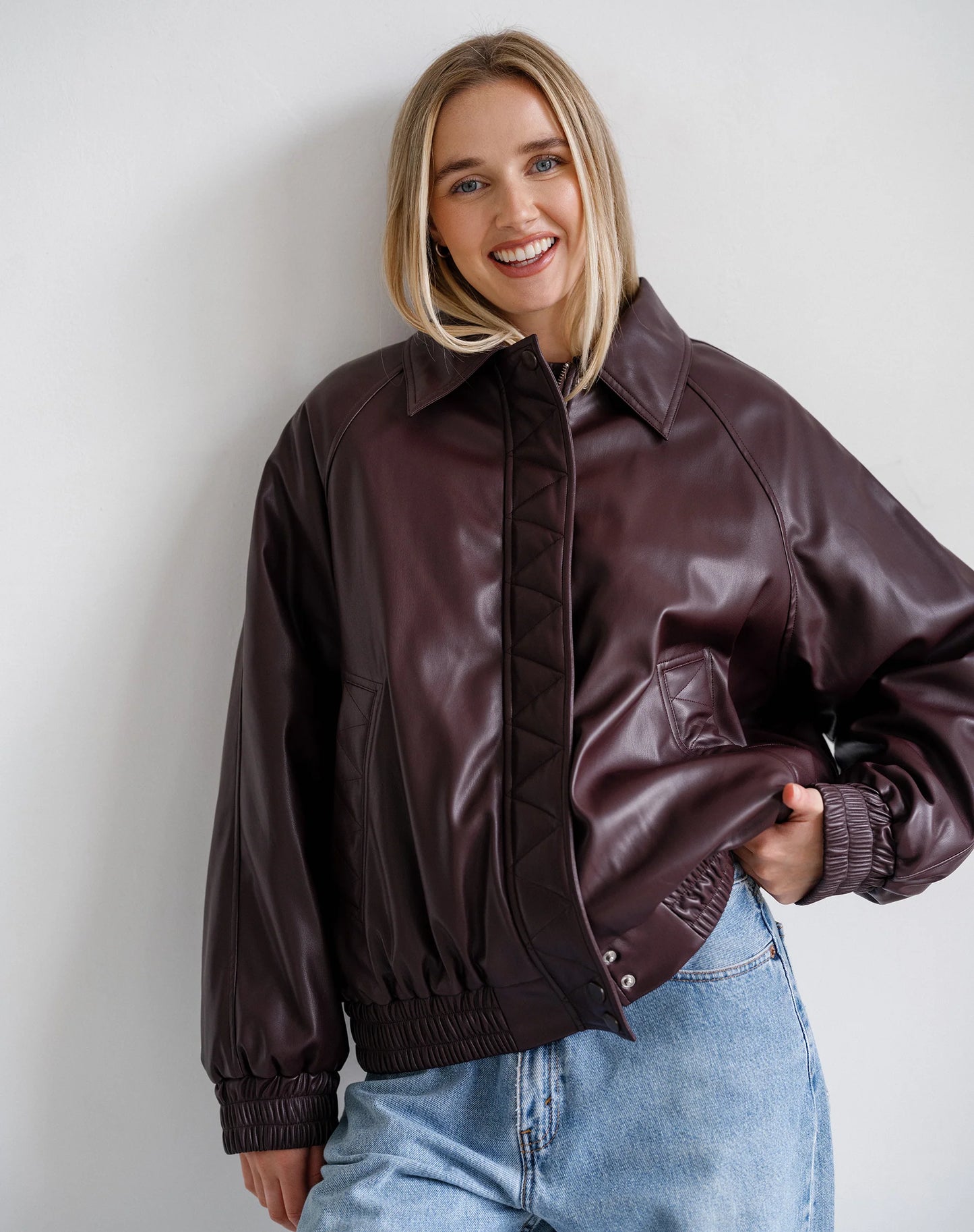 Brunette The Label Oversized Bomber Jacket