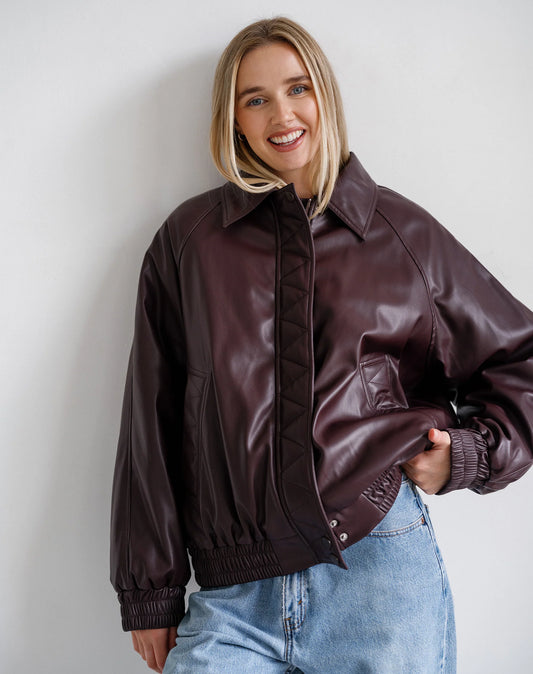 Brunette The Label Oversized Bomber Jacket