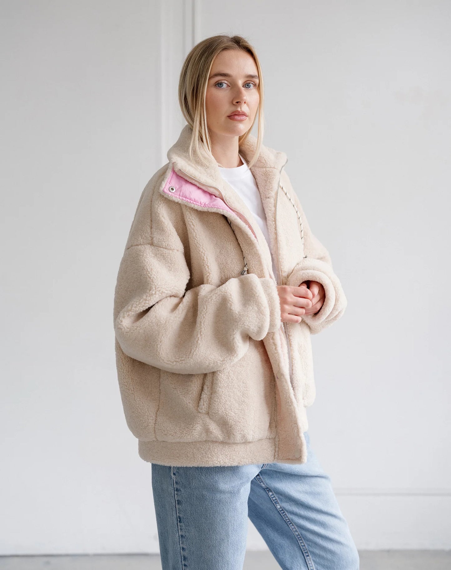 Brunette The Label Snap Sherpa Jacket