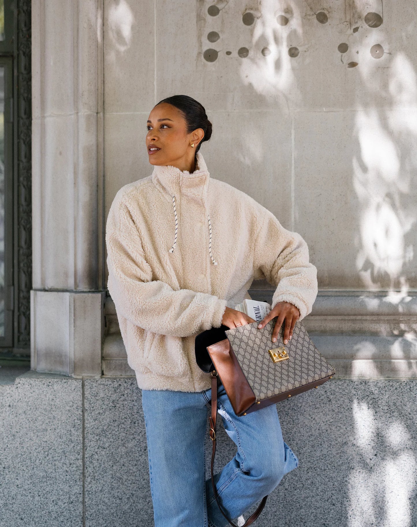 Brunette The Label Snap Sherpa Jacket