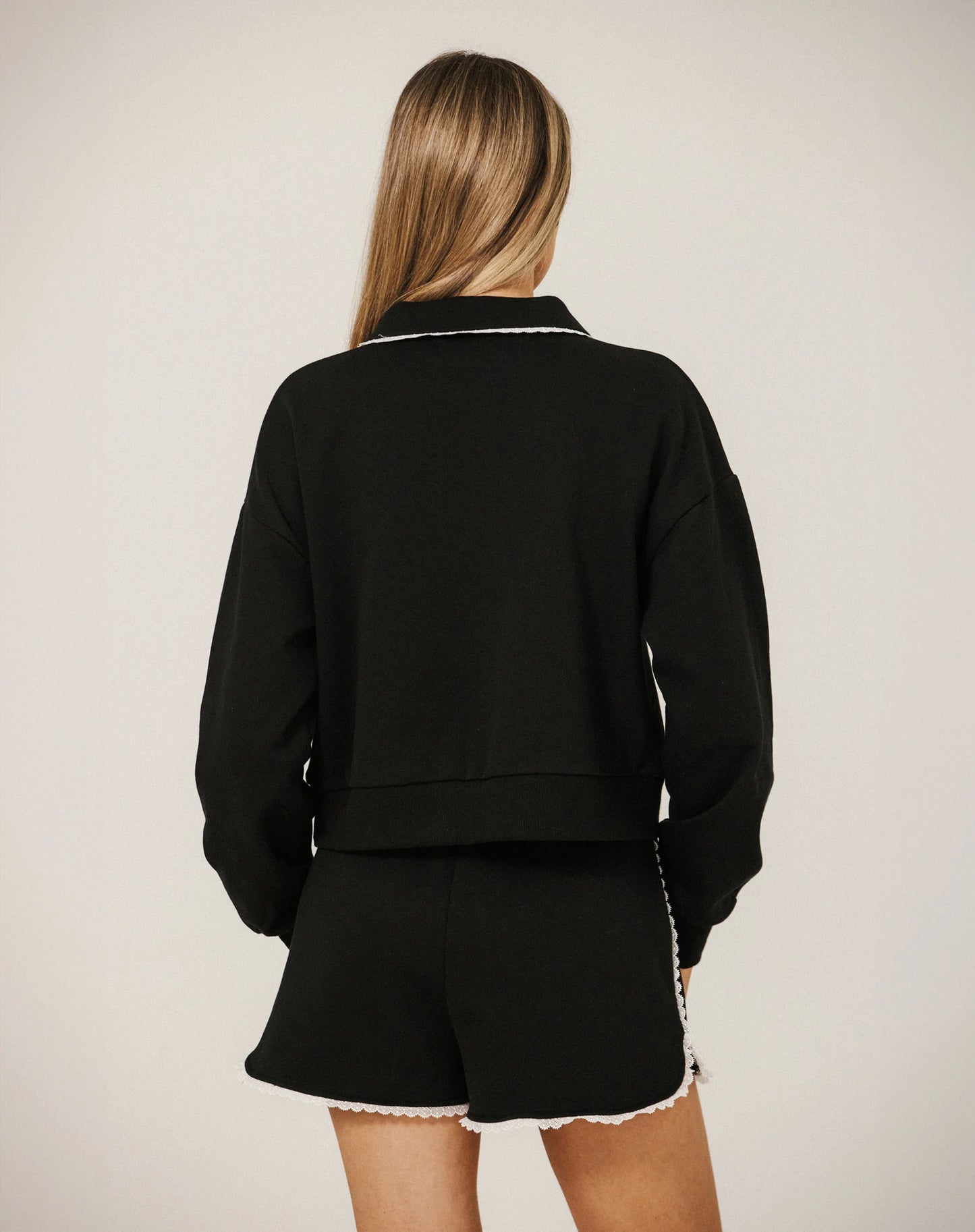 Brunette The Label Lace Collared Sweater
