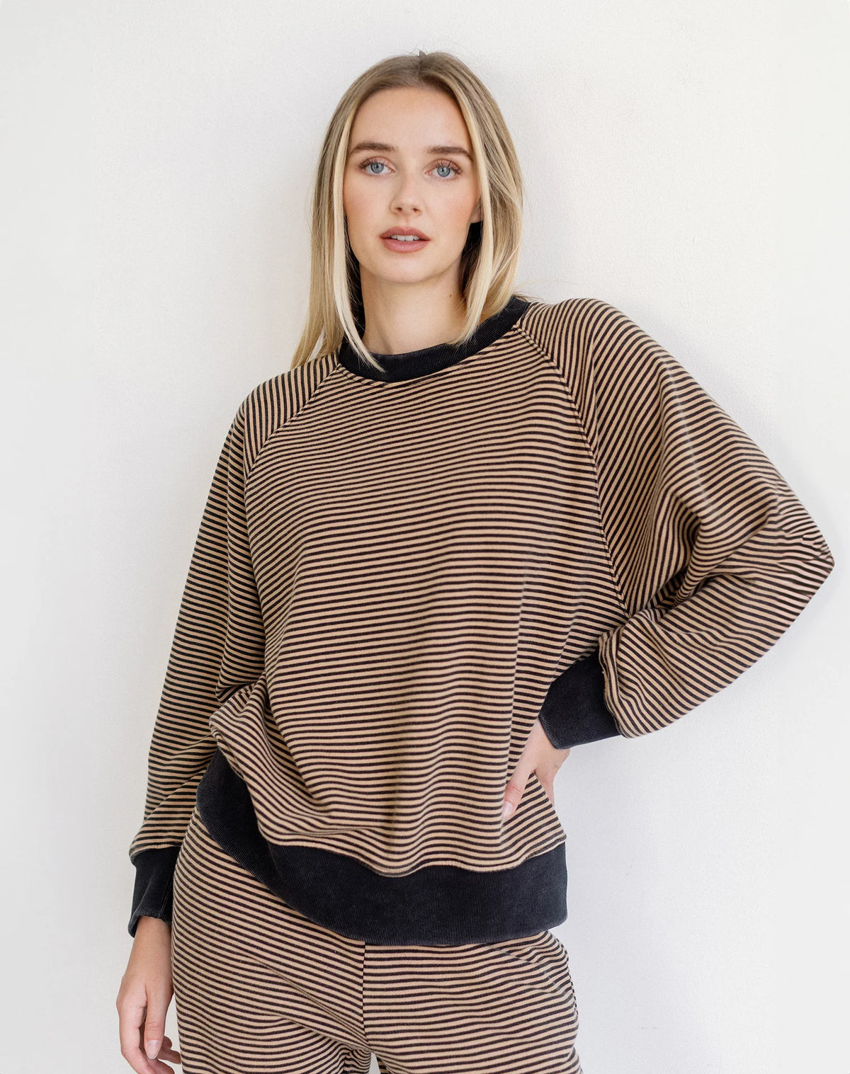 Brunette The Label Mini Striped Crew
