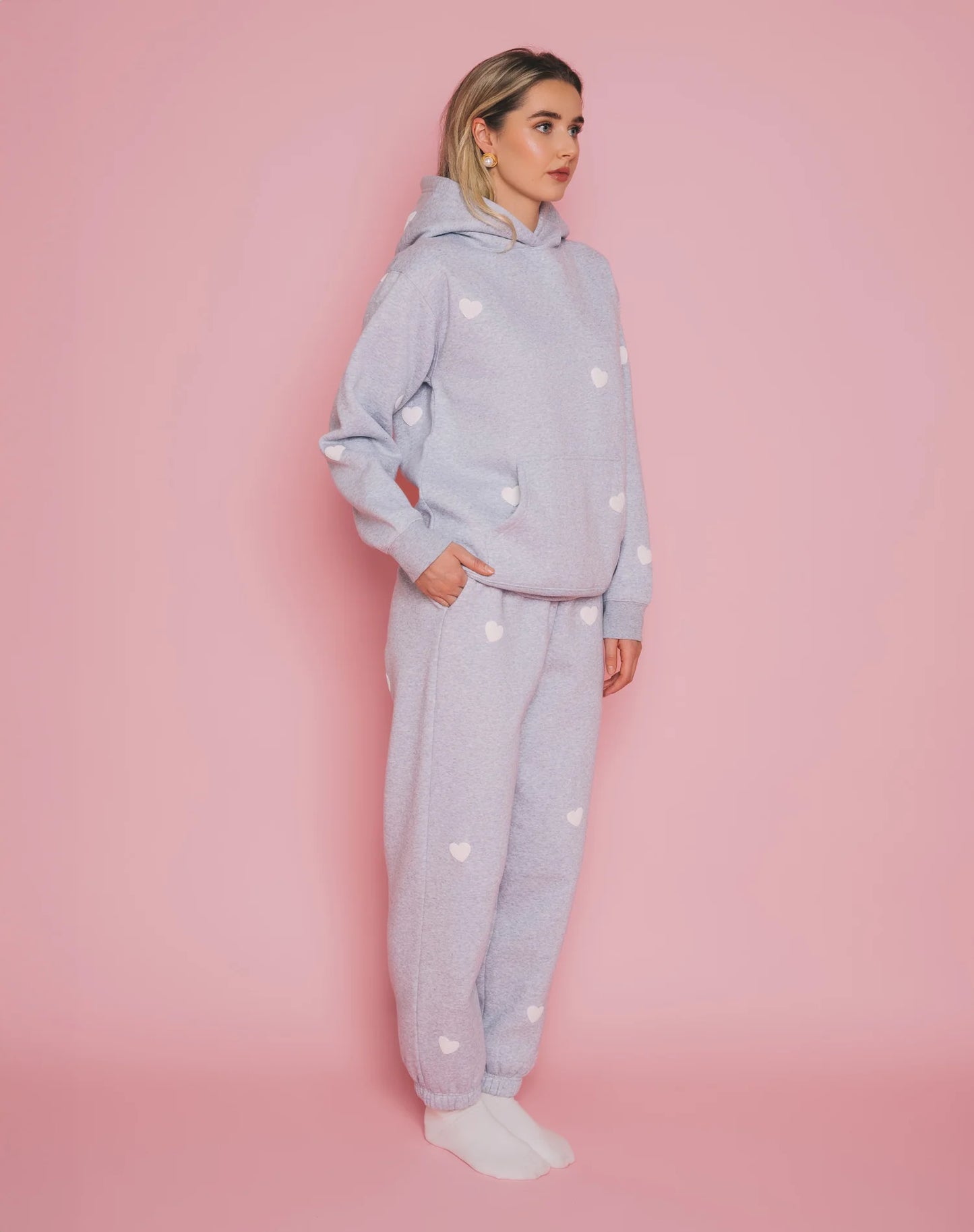 Brunette The Label All Over Heart Oversized Jogger