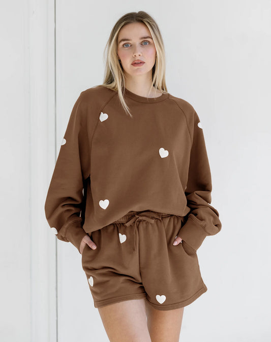 Brunette The Label All Over Heart Little Sister Short