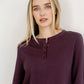 Brunette The Label Waffle Henley Top