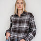 Brunette The Label Oversized Plaid Button Up