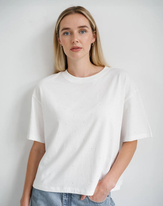 Brunette The Label Crystal Boxy Tee