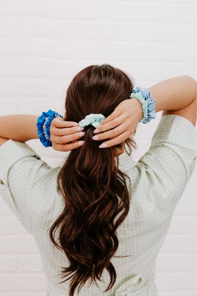 Teleties Silk Hair Scrunchie | Small | Blue My Mind