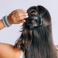 Flat Round | Black Polka Dot Party | Medium Hair Clip