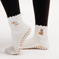 Mama Bear Double Embroidery Ruffle Pilates Grip Sock