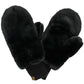 Faux Fur Mittens with Shepherd Lining: Black
