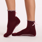 Souls. Burgundy Bow Grip Socks