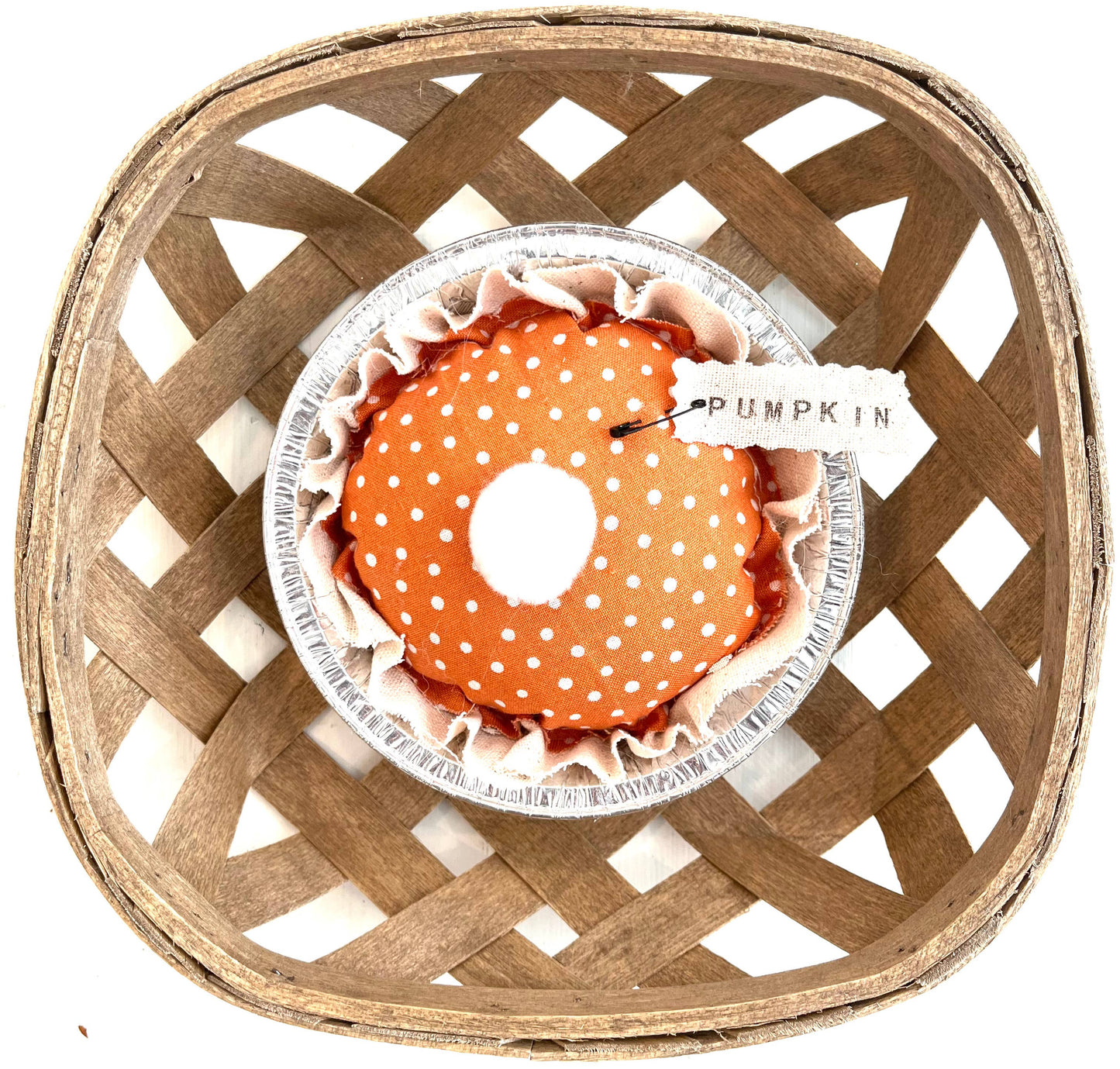 Mini Rustic Fabric Pie - Pumpkin Dot