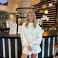 Blue Quilted Pastel Mockneck Sweatshirt