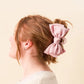 Pink Satin Bow Claw Clip