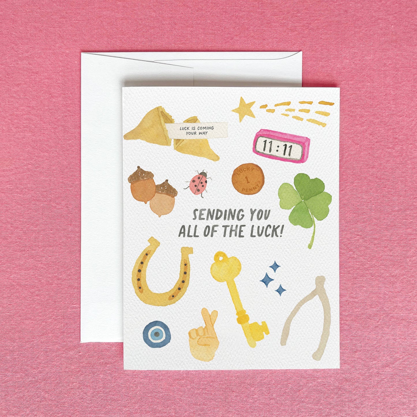 Sending You All of The Luck Greeting Card | Good Luck Card