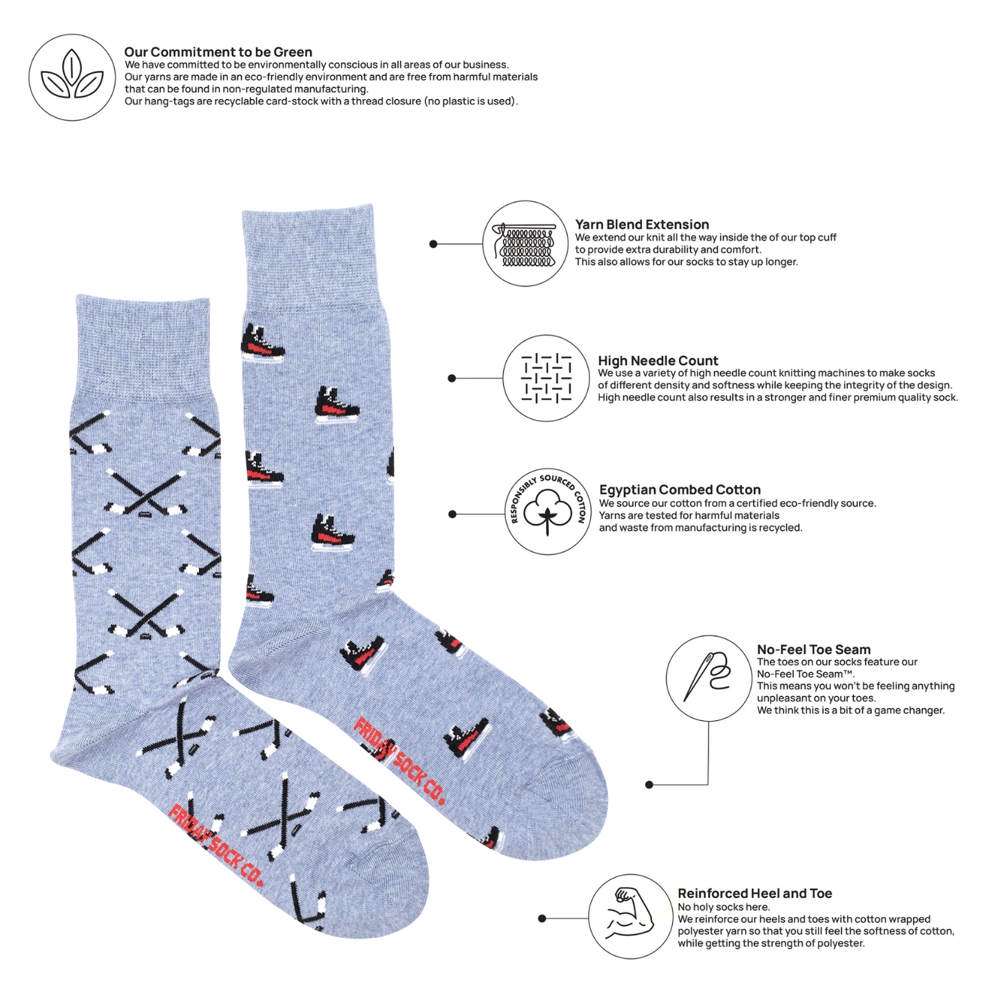 Men’s Hockey Skates & Stick Mid-Calf Socks