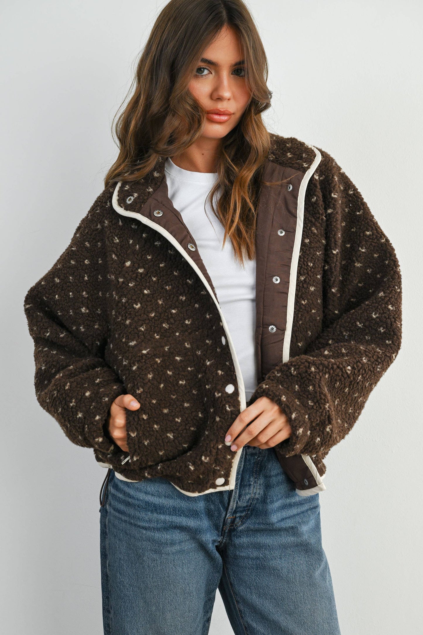 High Pile Fleece Puffer Jacket