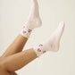 Cherry Ruffle Grip Sock [Baby Pink], Pilates Socks