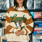 Lucky Duck Striped Mockneck Sweatshirt