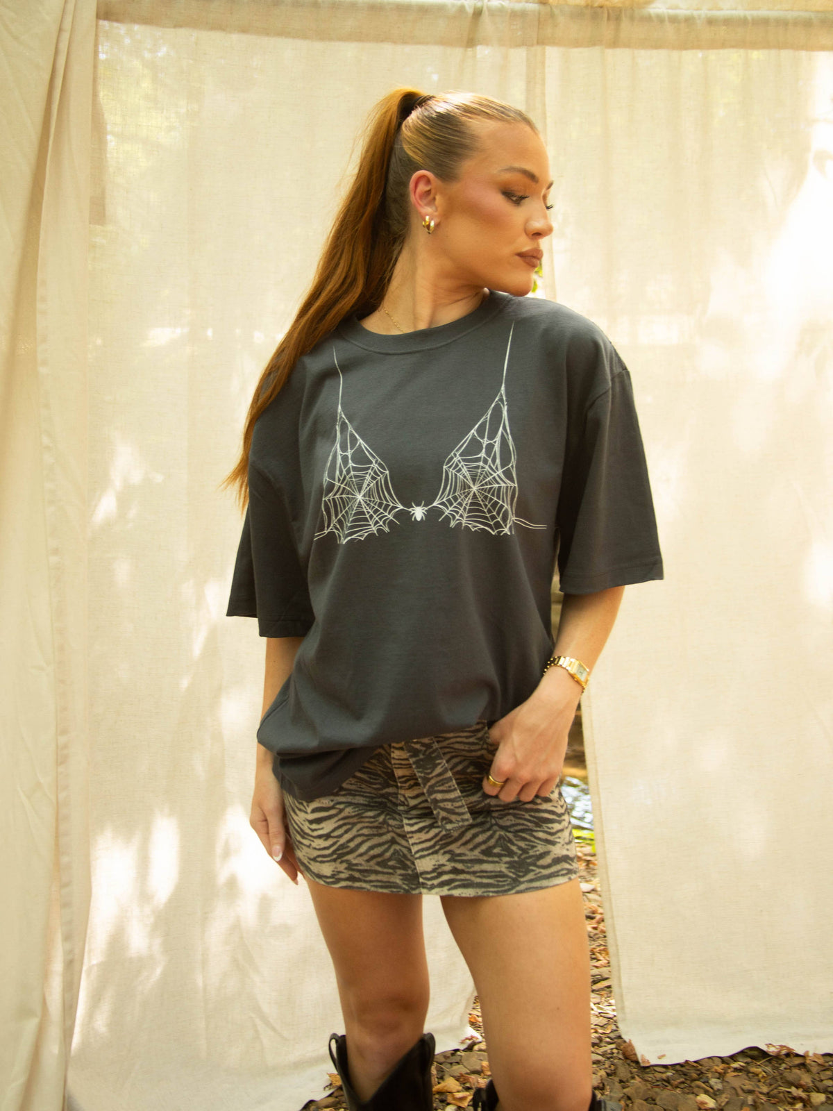 Charlie Southern Spooky Bikini Oversized Tee