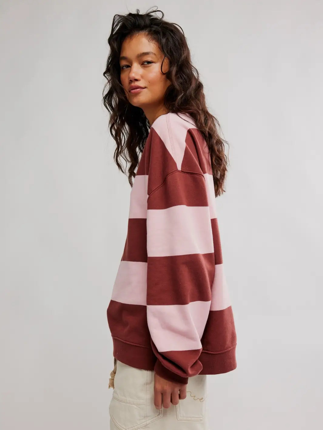 Free People Classic Striped Crew Wide