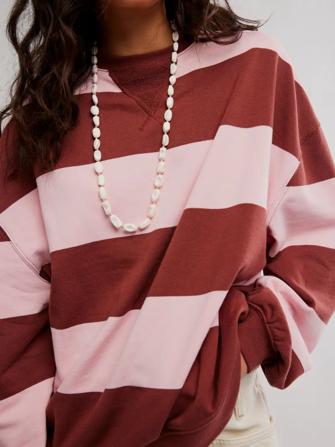 Free People Classic Striped Crew Wide