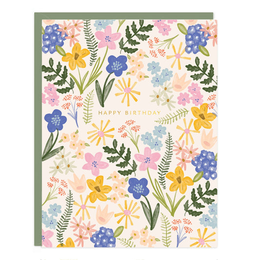 Birthday Floral Burst Greeting Card