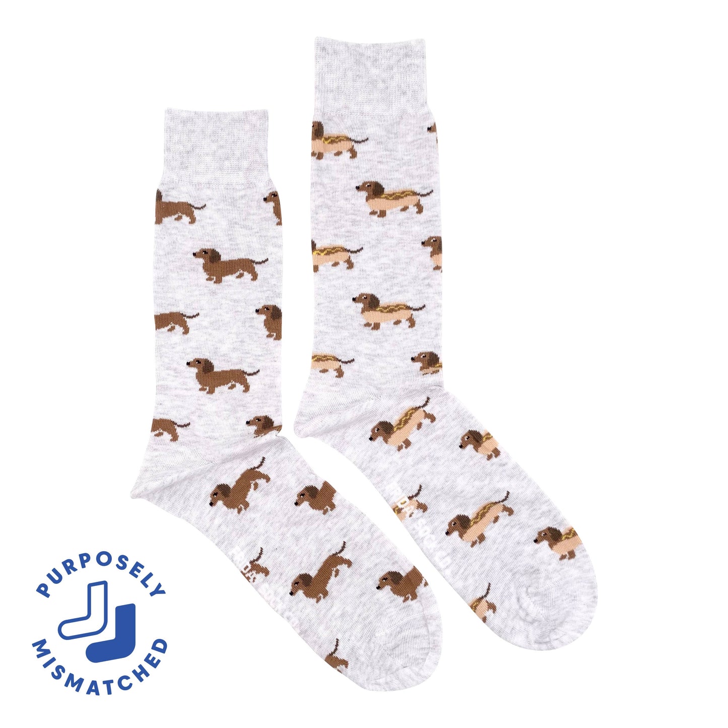 Men's Hot Dog Wiener Dog Mid-Calf Socks