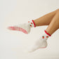 Strawberry Ruffle Grip Sock, Pilates Socks